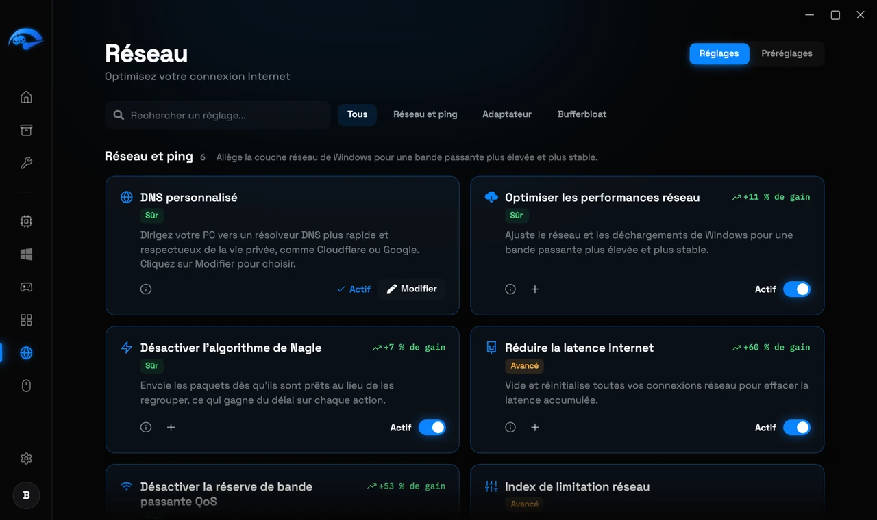 Ping plus bas, images plus stables