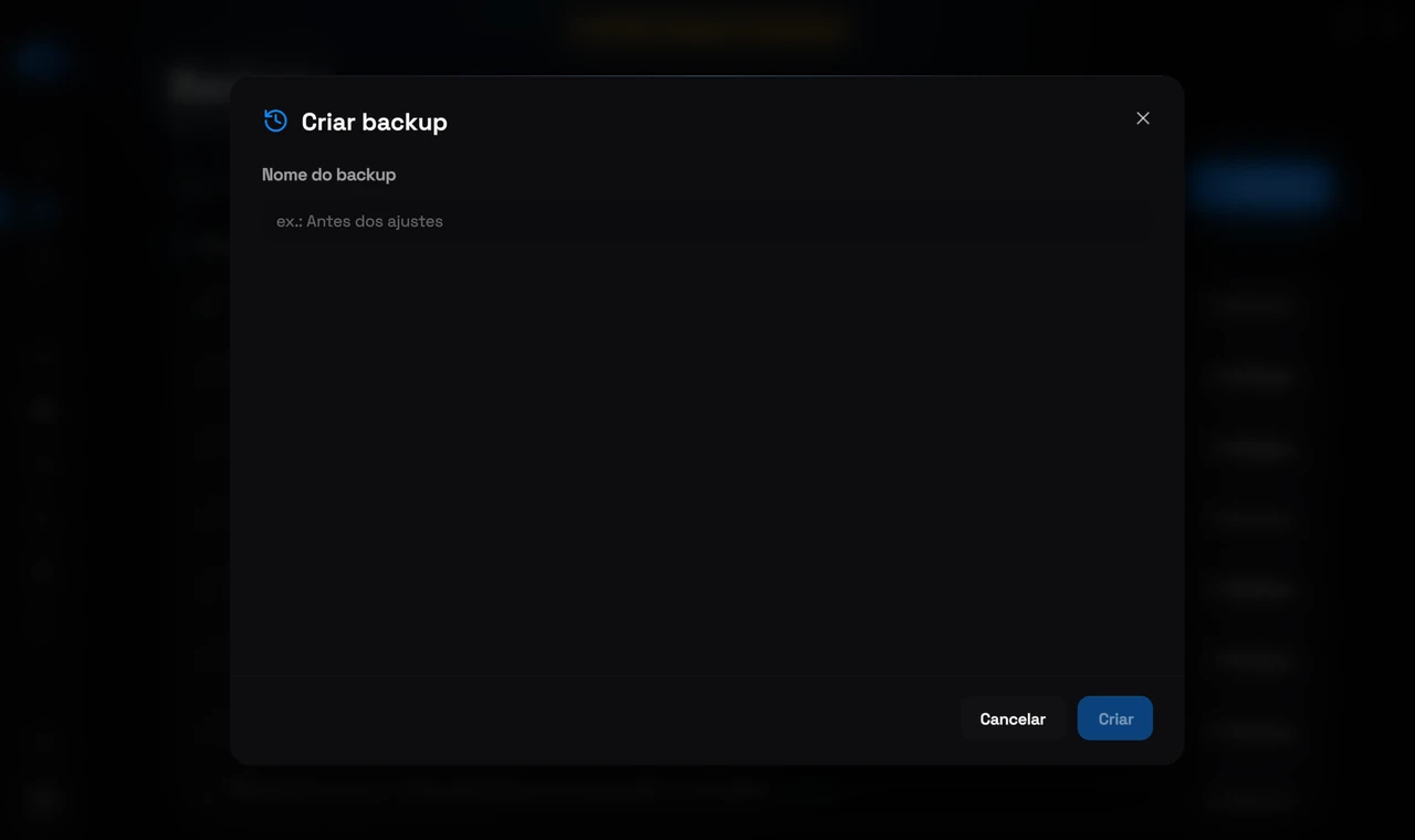 Crie um ponto de restauração antes