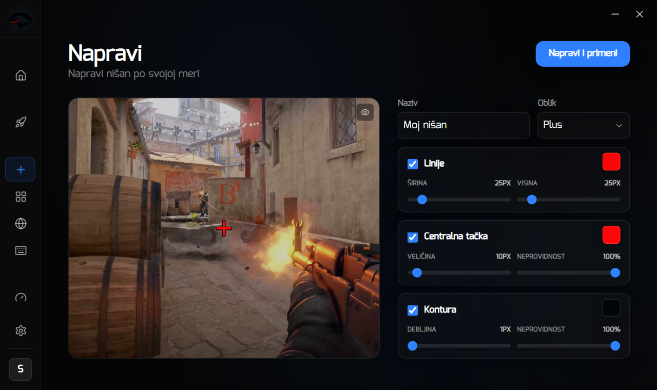 Imenovanje prilagođenog nišana u RIP Reticle editoru
