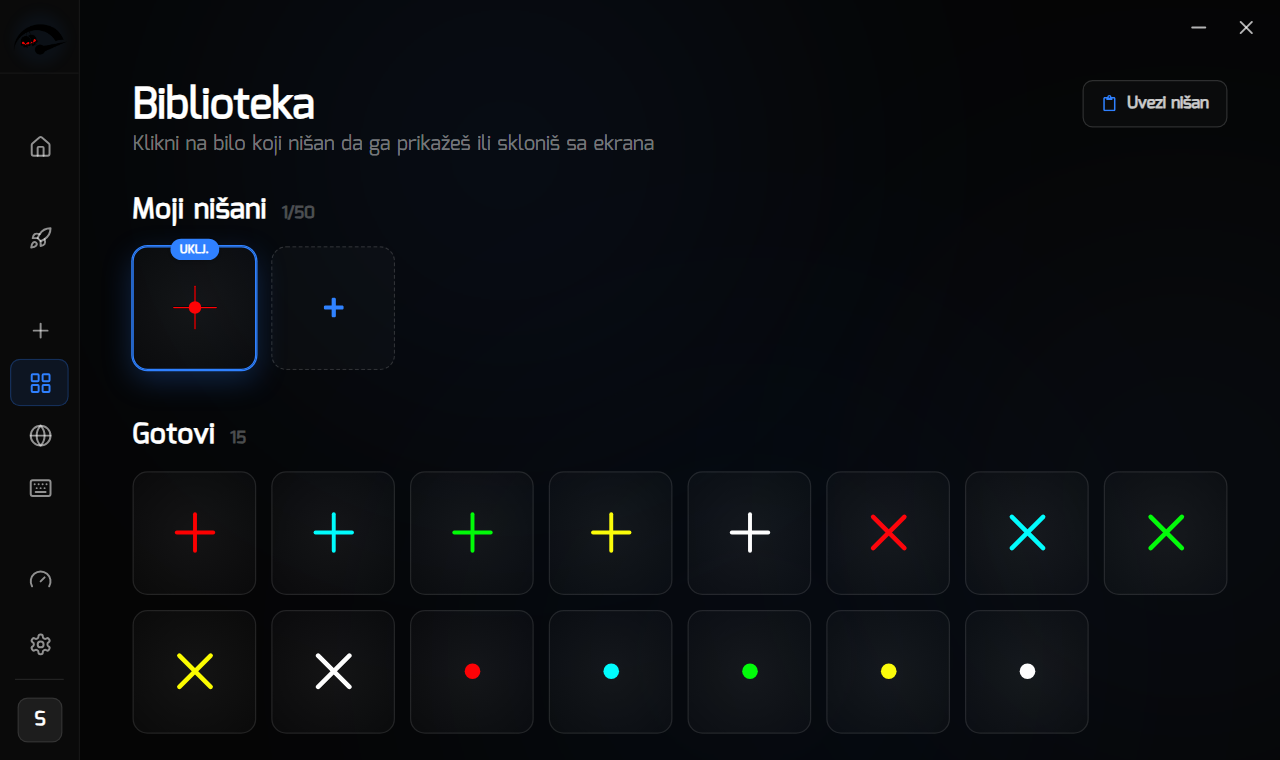 Gotov nišan aktivan u Biblioteci u RIP Reticle